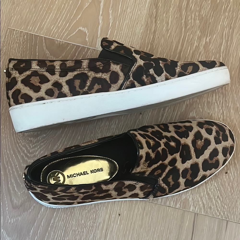 NWOT!  Michael Kors Animal Print Slip-On Sneakers.